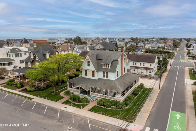 aerial view with a residential view