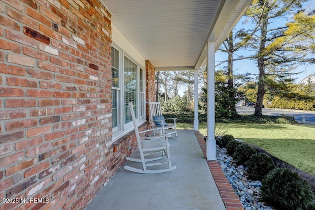 view of patio with a porch