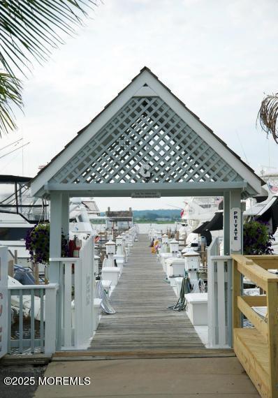 view of dock featuring a gazebo