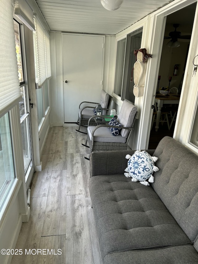 882 Balmoral Ct Unit D, Lakewood, NJ 08701 - sunroom with healthy amount of natural light, wood finished floors, and ceiling fan
