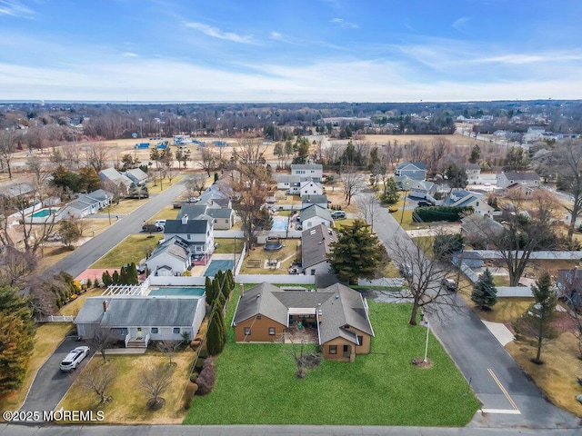 aerial view featuring a residential view