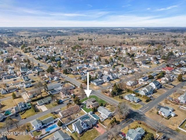 bird's eye view with a residential view