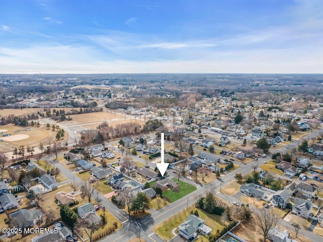 drone / aerial view featuring a residential view