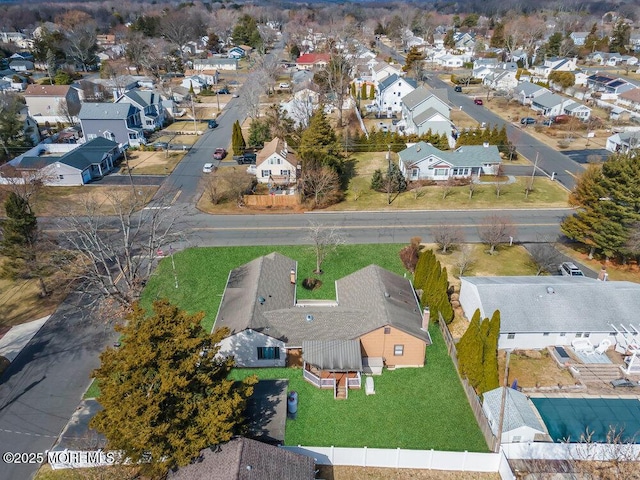 aerial view with a residential view