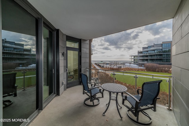 balcony featuring a view of city