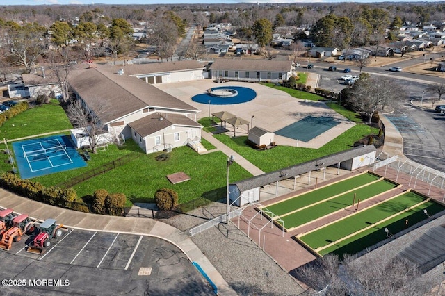 aerial view featuring a residential view