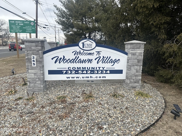 view of community sign