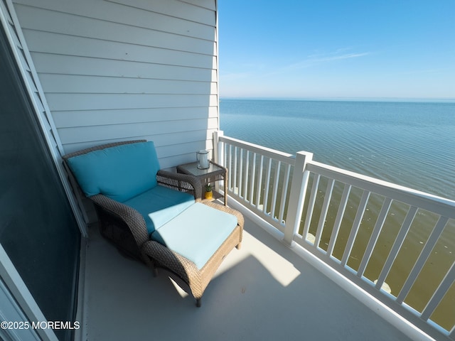 balcony with a water view