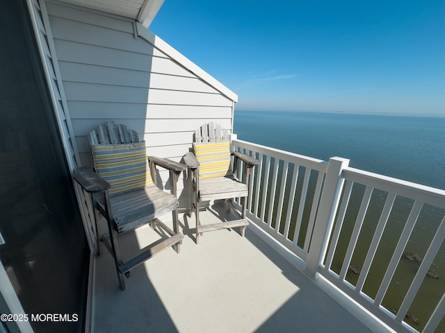 balcony with a water view