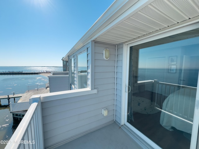 balcony with a water view