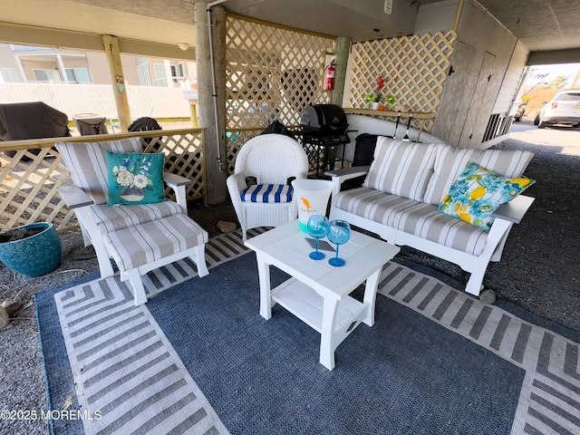 view of patio / terrace featuring a grill