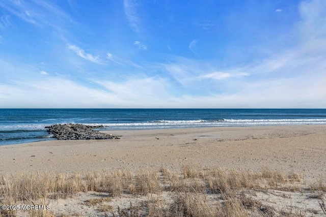 view of water feature featuring a view of the beach