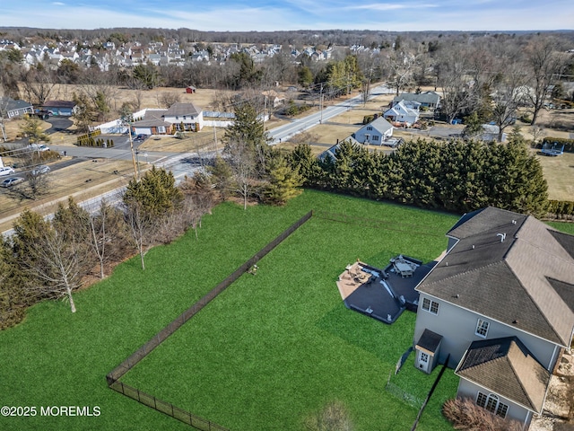 bird's eye view with a residential view