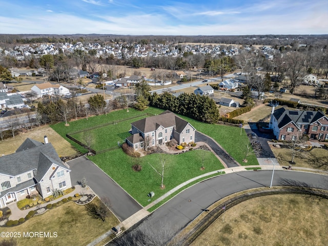 drone / aerial view with a residential view