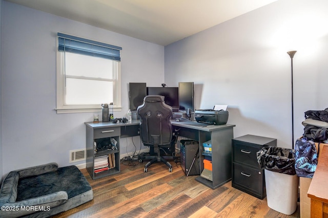 office featuring wood finished floors