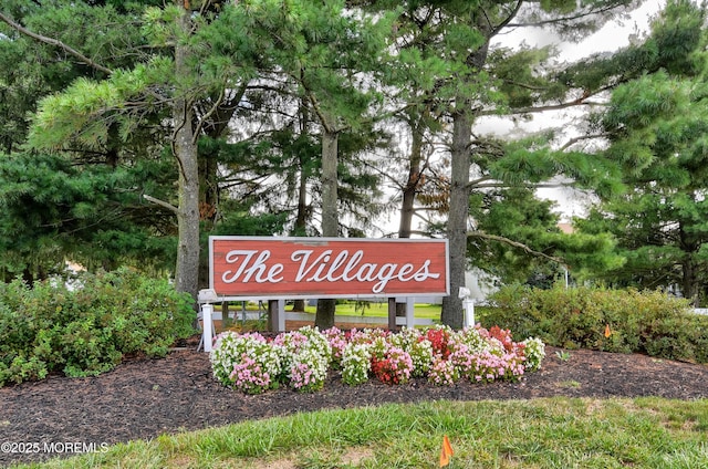 view of community sign