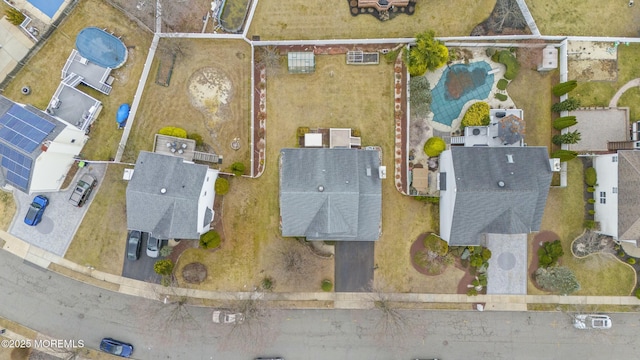 aerial view featuring a residential view