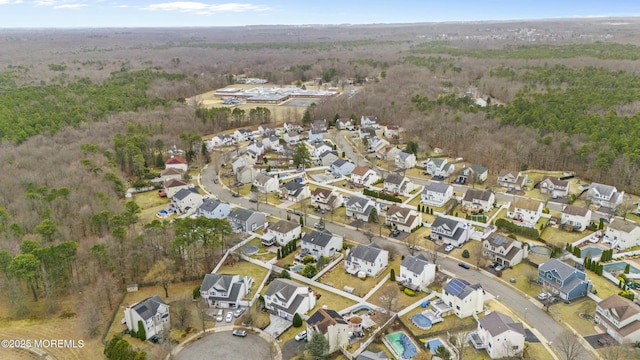 aerial view with a residential view