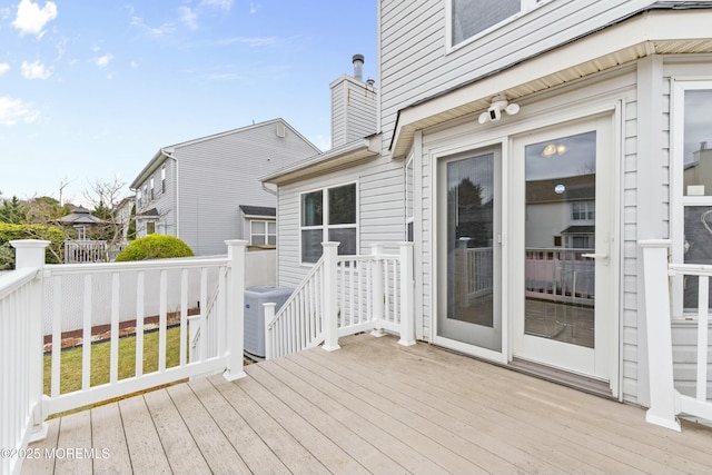 wooden terrace with central AC