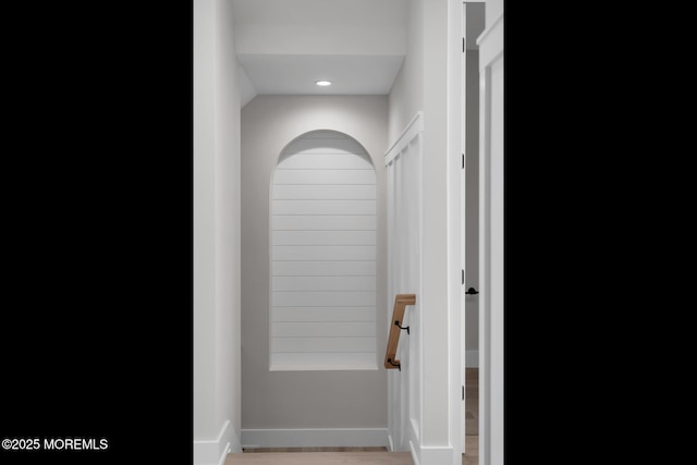 121 Black Point Rd, Rumson, NJ 07760 - corridor featuring wood finished floors and recessed lighting