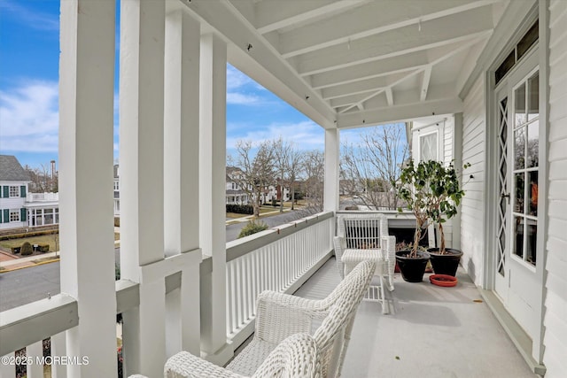 balcony with a residential view