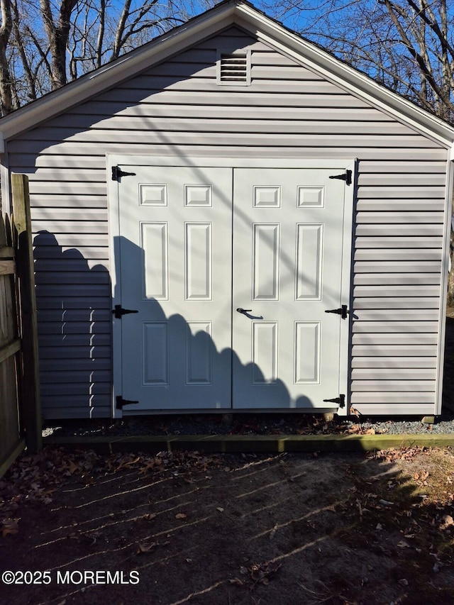 view of shed