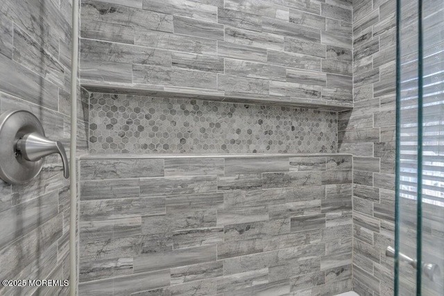 interior details with a shower stall