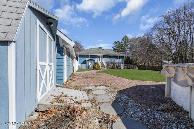 view of yard with fence