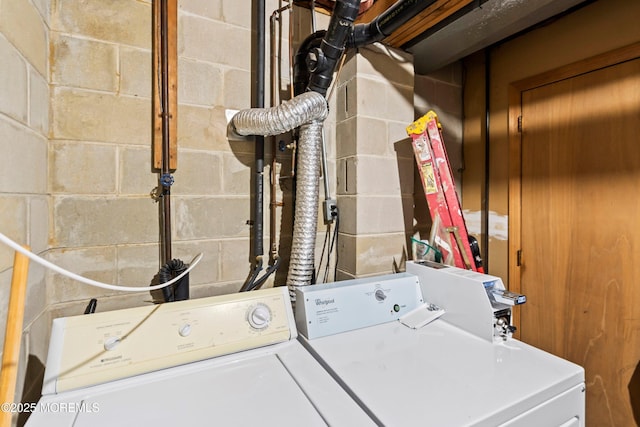 washroom featuring laundry area and washer and clothes dryer