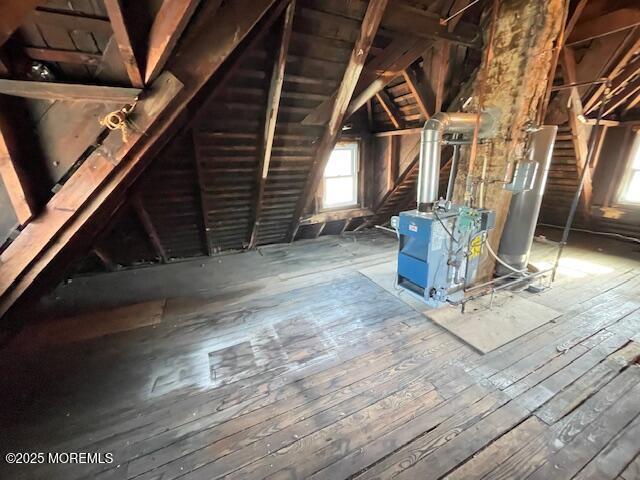 attic with water heater