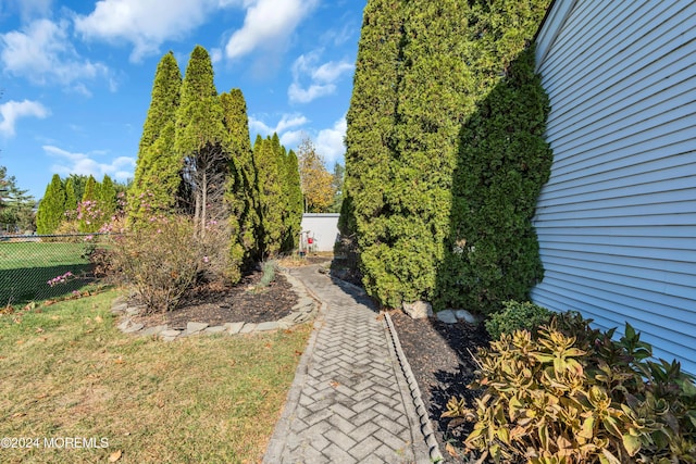 view of yard with fence