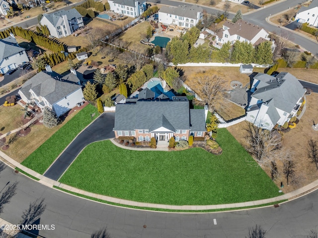 drone / aerial view with a residential view