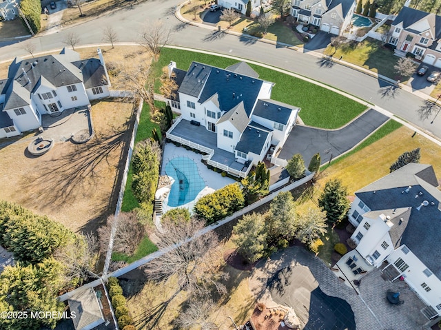 bird's eye view with a residential view