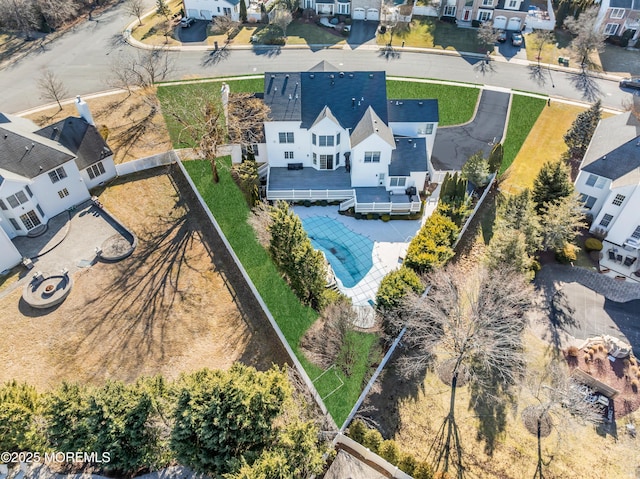 drone / aerial view featuring a residential view