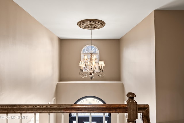 room details with a notable chandelier