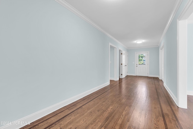 138 Summit Ave, Neptune City, NJ 07753 - foyer with crown molding, dark wood finished floors, and baseboards