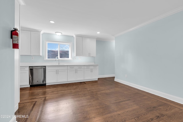 138 Summit Ave, Neptune City, NJ 07753 - kitchen featuring stainless steel dishwasher, crown molding, baseboards, and light countertops