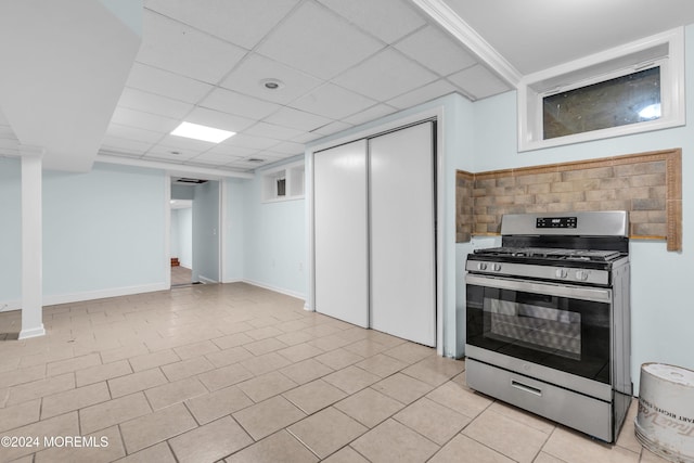 138 Summit Ave, Neptune City, NJ 07753 - kitchen featuring stainless steel gas range oven