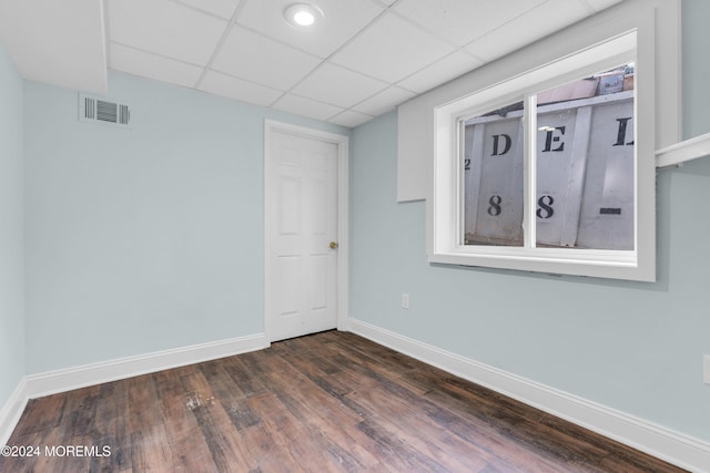 138 Summit Ave, Neptune City, NJ 07753 - interior space featuring baseboards, dark wood-type flooring, a drop ceiling, and visible vents