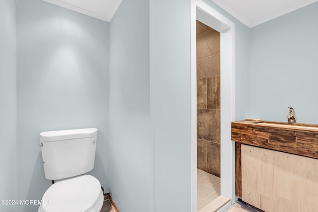 138 Summit Ave, Neptune City, NJ 07753 - full bathroom with ornamental molding, a shower stall, and toilet