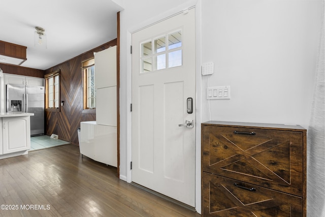 foyer featuring light wood-style floors