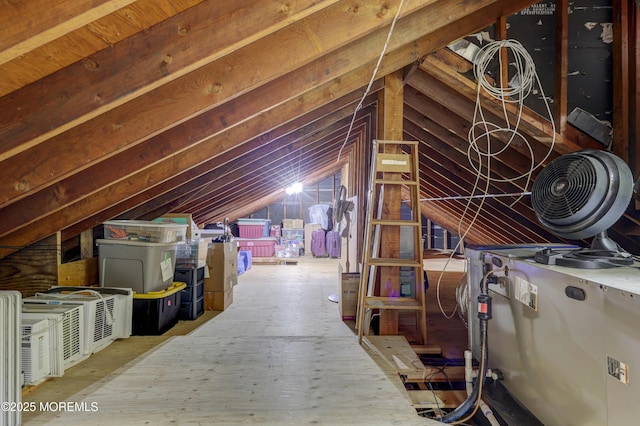 view of unfinished attic