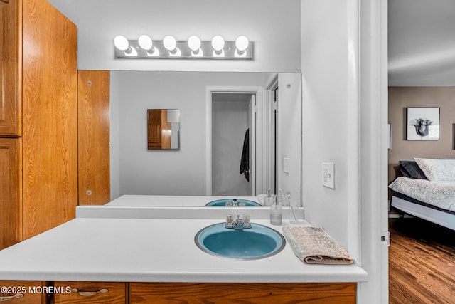 bathroom featuring connected bathroom and vanity