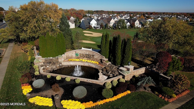 aerial view with a residential view