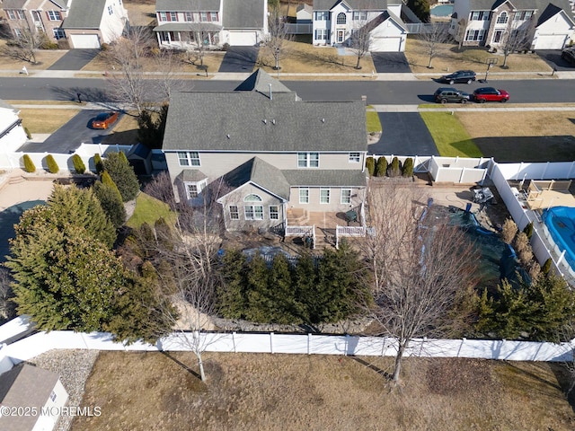 bird's eye view with a residential view