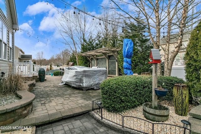 view of patio with a pergola