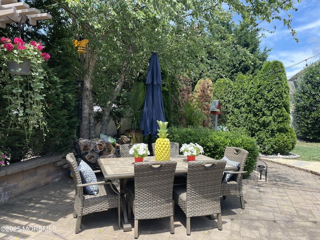 view of patio with outdoor dining space