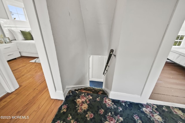 room details with baseboards and wood finished floors