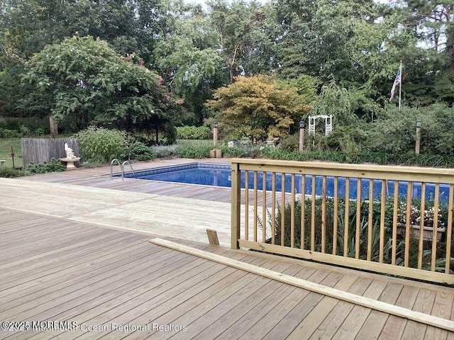 1759 Todd Rd, Toms River, NJ 08755 - view of swimming pool featuring a deck and view of wooded area