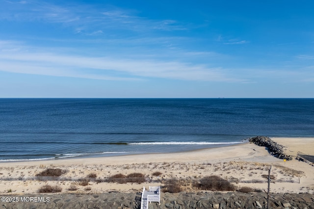 view of water feature featuring a view of the beach